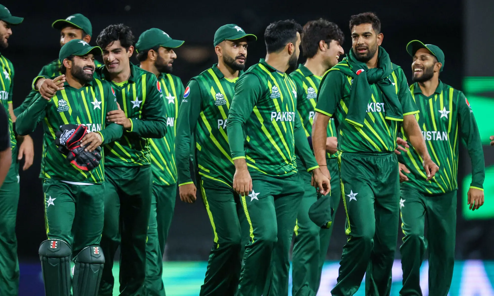 Pakistan players celebrate after their 2022 ICC Twenty20 World Cup cricket tournament match between Pakistan and South Africa at the Sydney Cricket Ground (SCG) on Nov 2, 2022. — AFP Pakistan players celebrate after their 2022 ICC Twenty20 World Cup cricket tournament match between Pakistan and South Africa at the Sydney Cricket Ground (SCG) on Nov 2, 2022. — AFP
