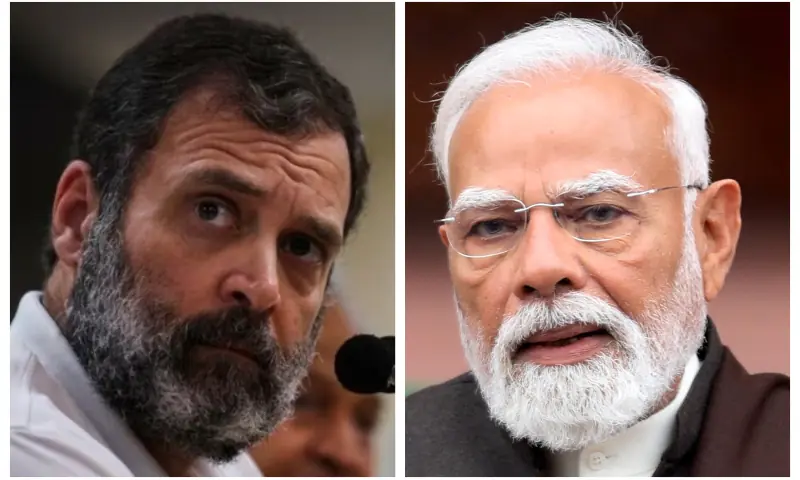 A combination photo showing INC member Rahul Gandhi and Indian Prime Minister Narendra Modi. &mdash; Reuters/File