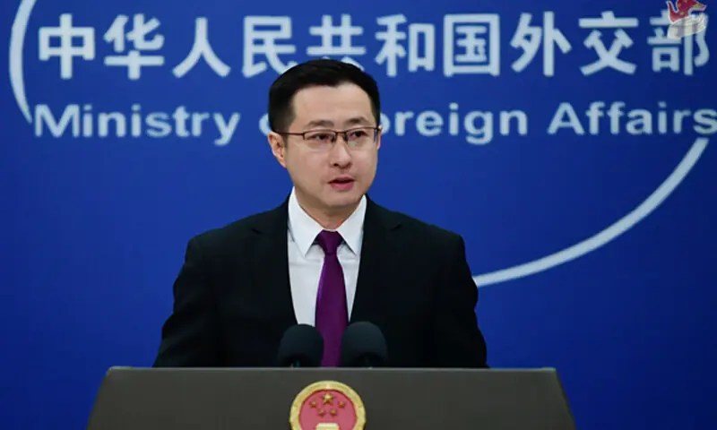 Chinese foreign ministry spokesperson Lin Jian addresses a press conference on February 3. &mdash; Photo courtesy Chinese foreign ministry website