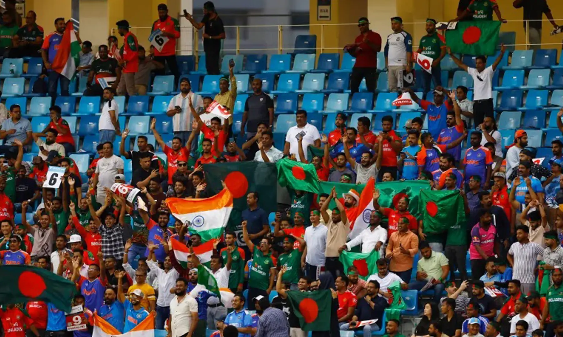 This undated file photo shows Bangladeshi and Indian cricket fans. Reuters/ File