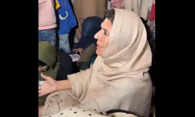 Imran&rsquo;s sister Aleema Khanum and PTI supporters and workers stage sit-in near Rawalpindi&rsquo;s Adiala jail on February 3. &mdash; Screengrab via X/NaeemPanjuthaa