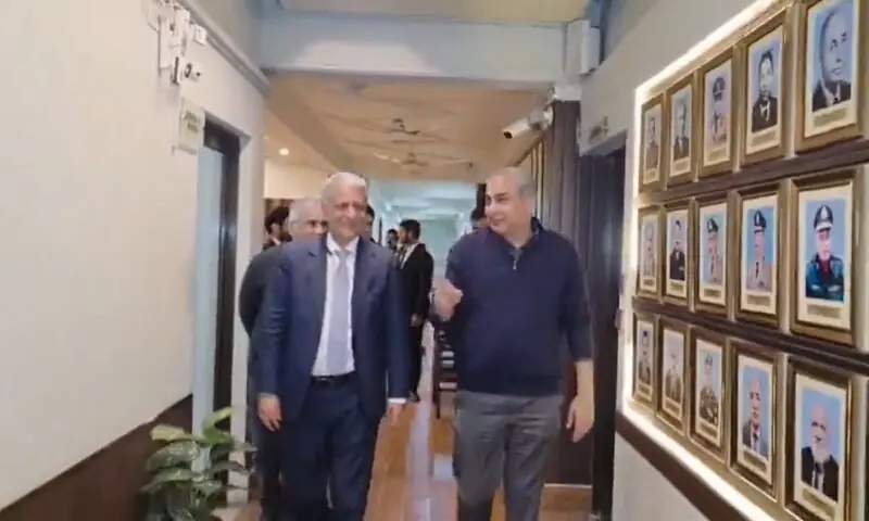 Interior Minister Mohsin Naqvi meets Federal Investigation Agency Director General Dr Usman Anwar during a visit to the FIA Headquarters on February 4, 2026. &mdash; screengrab via X/@PTVNewsOfficial
