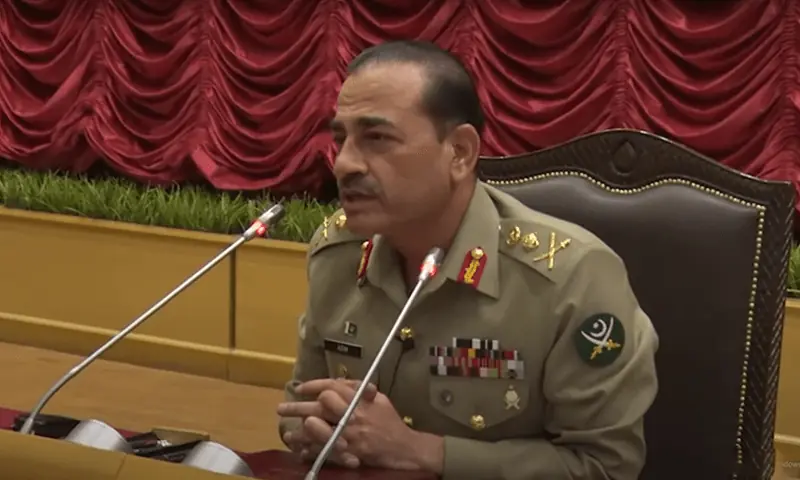 In this 2023 file photo, Chief of Army Staff General Asim Munir addresses officers of Command and Staff College Quetta. — ISPR In this 2023 file photo, Chief of Army Staff General Asim Munir addresses officers of Command and Staff College Quetta. — ISPR