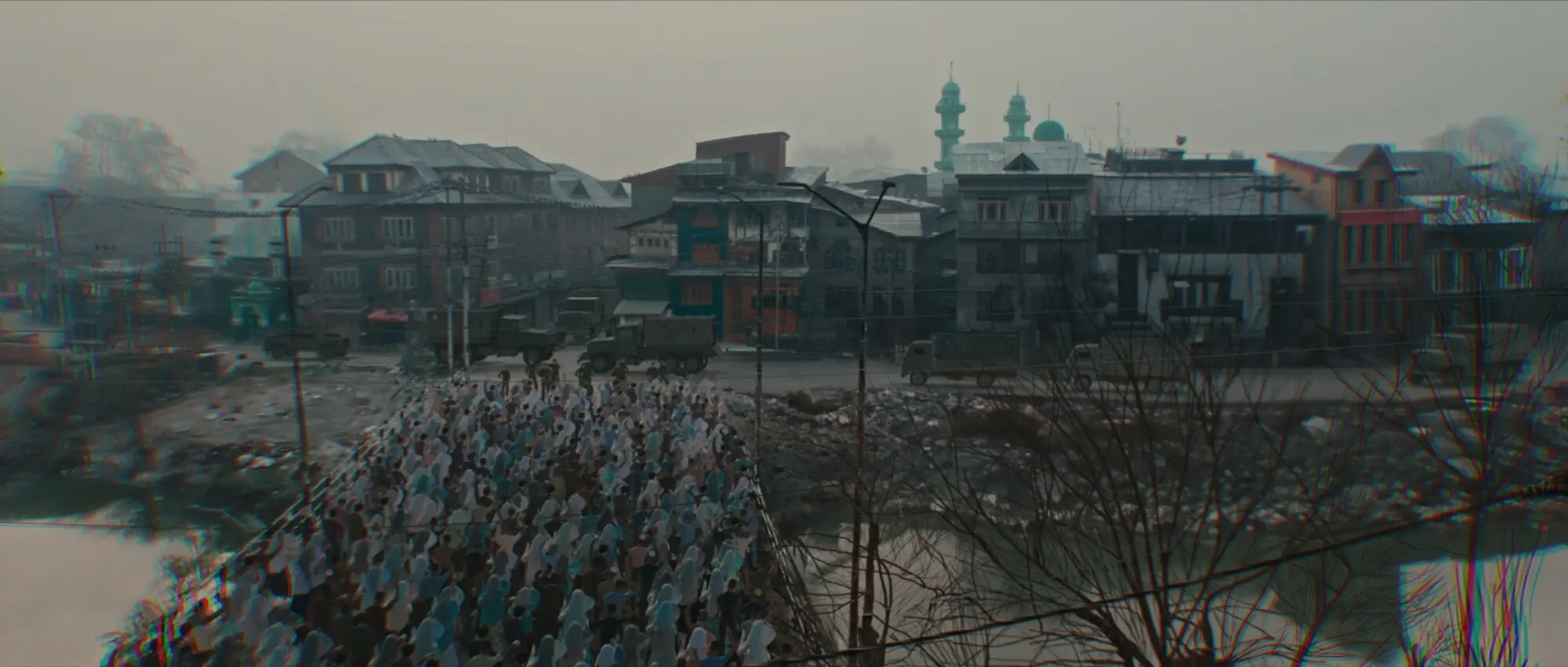 The dramatisation of the Gaw Kadal bridge massacre from Saffron Kingdom. Photo: Arfat Sheikh/Daffodil Studios