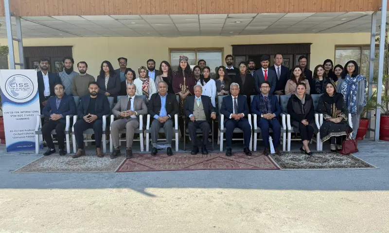 A group photo of participants in the CISS hybrid seminar “Revisiting the Kashmir Issue” in Islamabad on Feb 5. — CISS_Islamabad via X A group photo of participants in the CISS hybrid seminar “Revisiting the Kashmir Issue” in Islamabad on Feb 5. — CISS_Islamabad via X