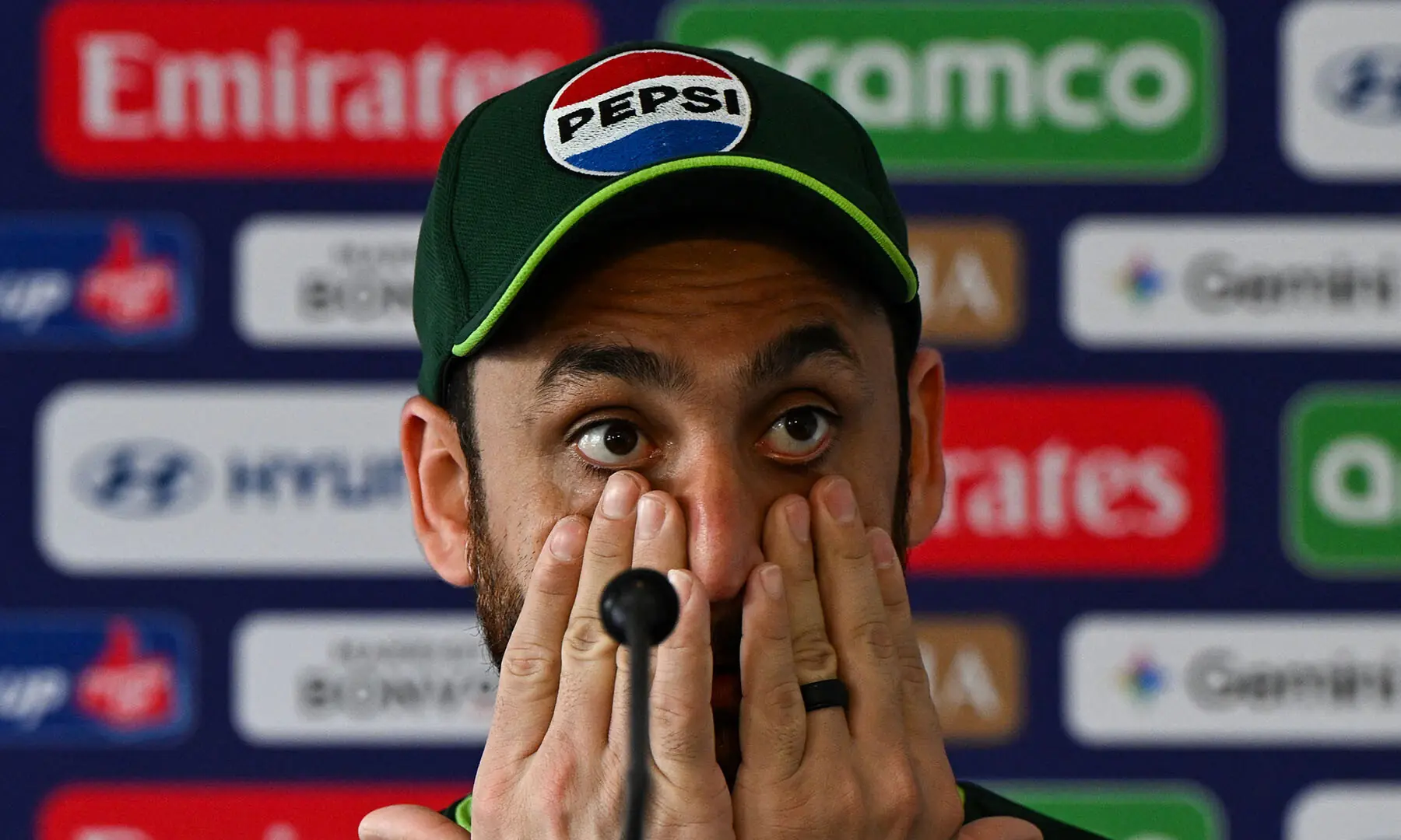 Pakistan captain Salman Ali Agha addresses a press conference ahead of the ICC Men&rsquo;s T20 World Cup match against the Netherlands, at the Sinhalese Sports Club in Colombo, Sri Lanka on February 6. &mdash; AFP