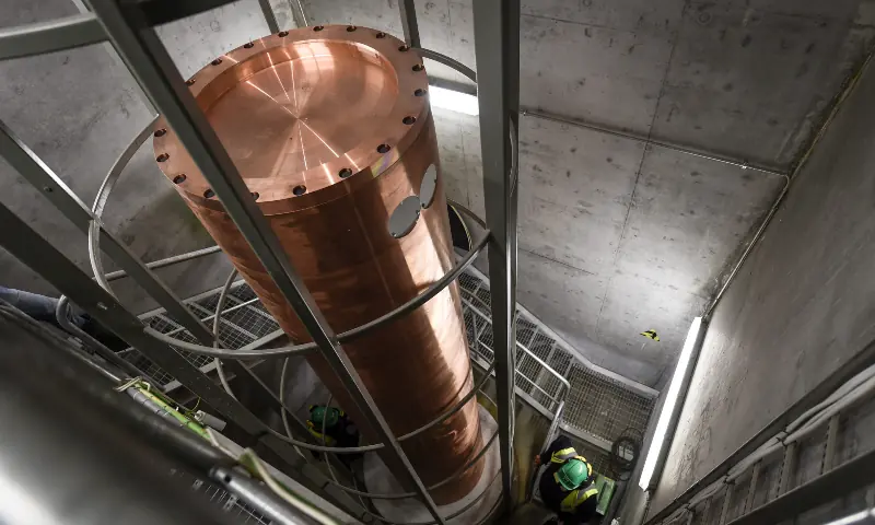 A copper capsule for spent nuclear fuel is pictured during the test in the Onkalo spent nuclear fuel repository in Olkiluoto nuclear plant area in Eurajoki, Finland on June 14, 2018. — Reuters/File A copper capsule for spent nuclear fuel is pictured during the test in the Onkalo spent nuclear fuel repository in Olkiluoto nuclear plant area in Eurajoki, Finland on June 14, 2018. — Reuters/File