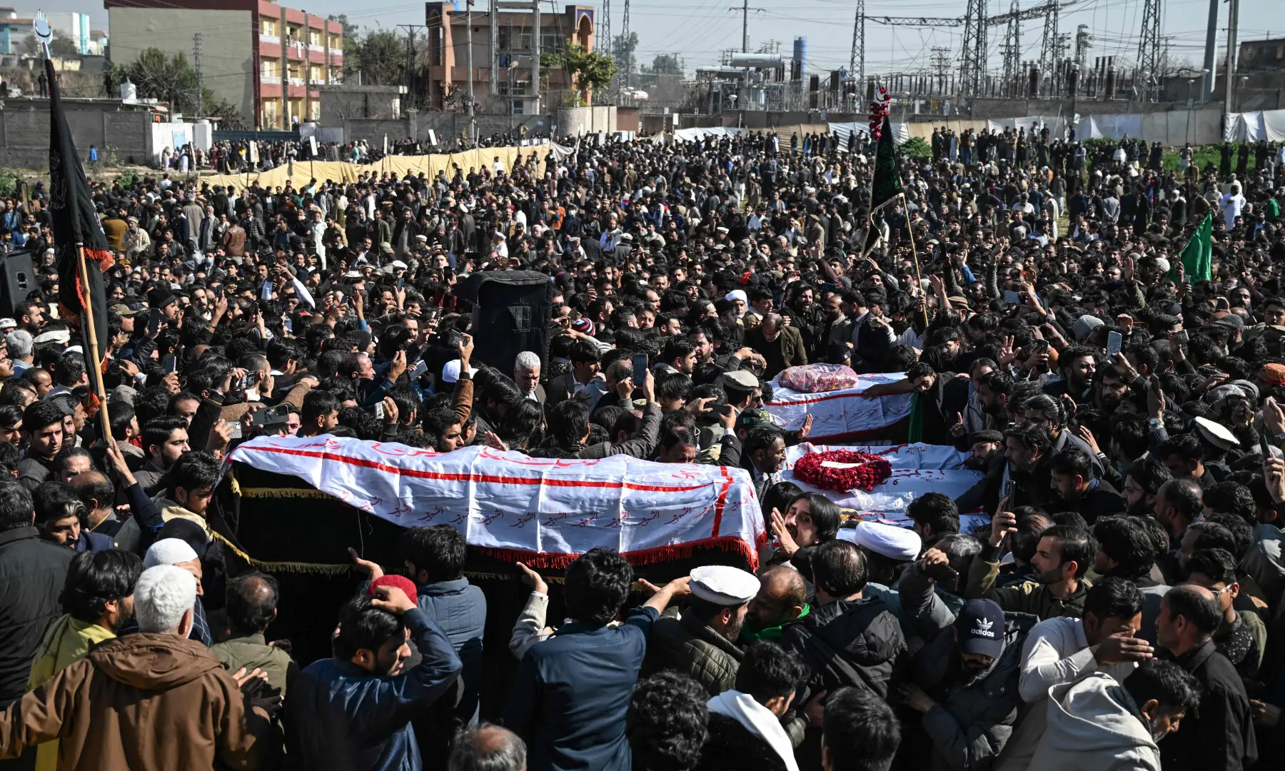 Mourners attend the funeral of an attack on an imambargah, in Islamabad on Feb 7, 2026. &mdash; AFP