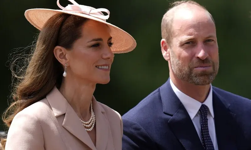 Britain&rsquo;s Catherine (L), Princess of Wales and Britain&rsquo;s Prince William, Prince of Wales travel in the Ascot Landau carriage during a carriage precession at Windsor Castle, in Windsor west of London on July 8, 2025. &mdash; AFP/File