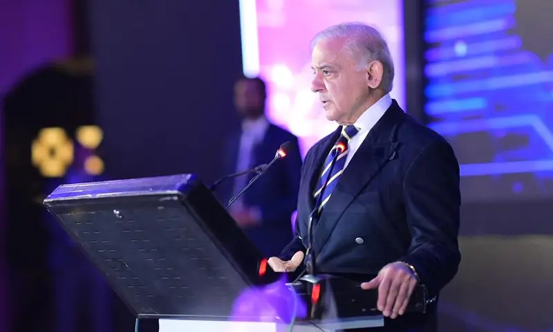 Prime Minister Shehbaz Sharif addresses the inauguration ceremony of the Indus AI Week 2026 in Islamabad on Feb 9, 2026. &mdash; X/GovtofPakistan