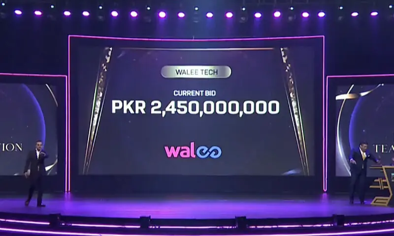 Walee Technologies secures the winning bid for the PSL’s Multan franchise in Lahore on February 9. — Screengrab via X/@TheRealPCB Walee Technologies secures the winning bid for the PSL’s Multan franchise in Lahore on February 9. — Screengrab via X/@TheRealPCB