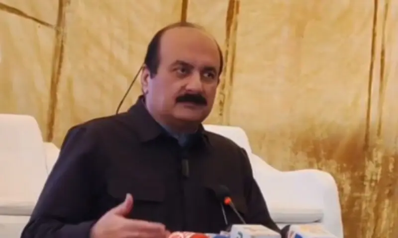 Prime Minister&rsquo;s Youth Programme Chairman Rana Mashhood Ahmed Khan addressing the inaugural ceremony of the &lsquo;Employment Expo&rsquo; organised by Punjab University (PU) on Monday, Feb 9. &mdash;Photo courtesy @ranamashhood/X