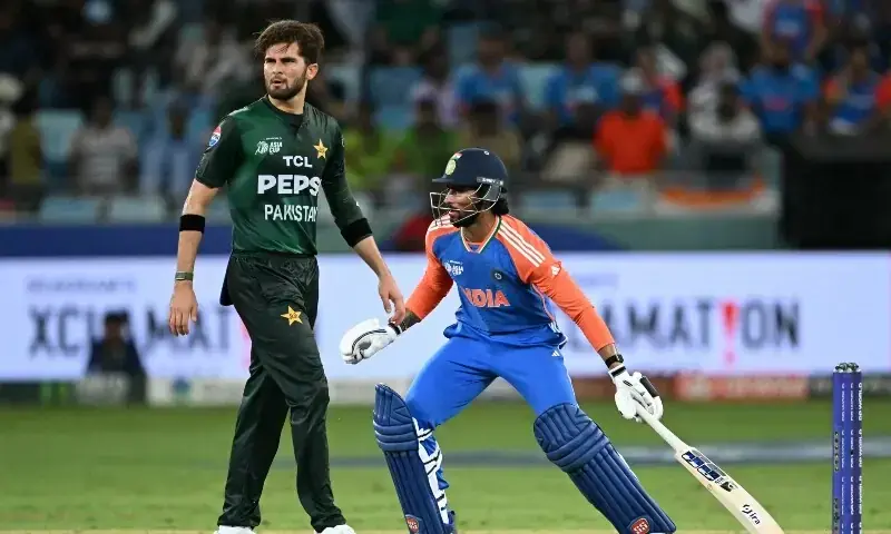 India’s Tilak Varma (R) runs between the wickets as Shaheen Shah Afridi watches during the Asia Cup 2025 Super Four Twenty20 international cricket match between India and Pakistan at the Dubai International Stadium in Dubai on September 21, 2025 — AFP India’s Tilak Varma (R) runs between the wickets as Shaheen Shah Afridi watches during the Asia Cup 2025 Super Four Twenty20 international cricket match between India and Pakistan at the Dubai International Stadium in Dubai on September 21, 2025 — AFP