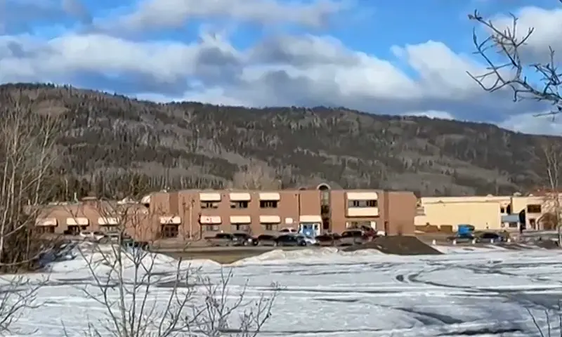 This screengrab of a video provided by local journalist Trent Ernst shows the middle school and high school building where a shooting took place, leaving at least nine people dead in the small town of Tumbler Ridge, British Columbia, on Feb 10, 2026. &mdash; AFP/Trent Ernst