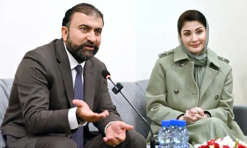 Balochistan CM Sarfraz Bugti and Punjab CM Maryam Nawaz address the media in Quetta on Feb 10, 2026. &mdash; APP