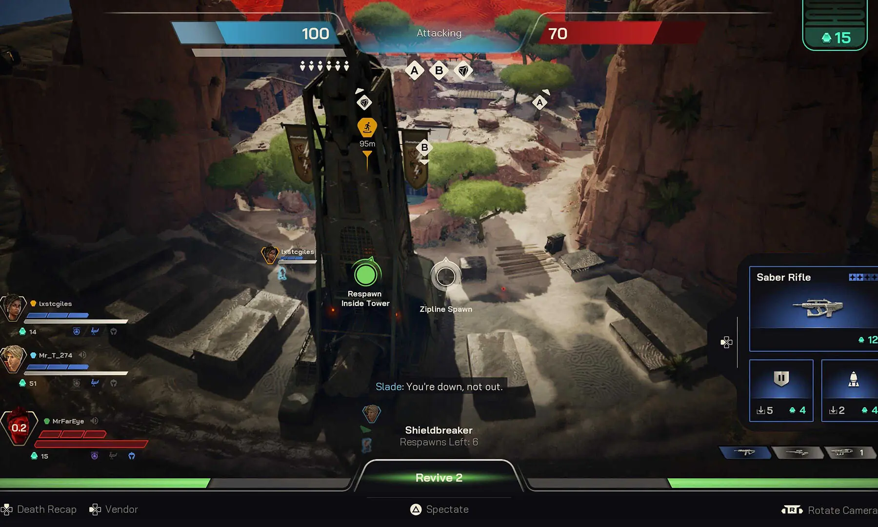 A screenshot of the respawn screen from Highguard. — Scereengrab by author