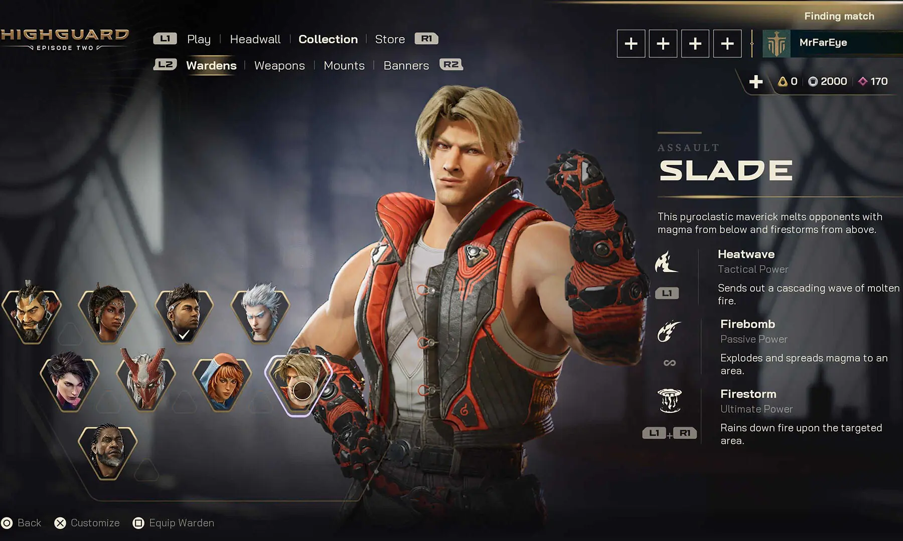 A screenshot of the Warden Slade from Highguard, who looks suspiciously like Ken Masters from Street Fighter. — Screengab by author