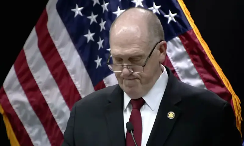US official Tom Homan announces a drawdown of immigration operations in Minnesota, on the orders of President Donald Trump, during a press conference in Minneapolis, the US on February 12. &mdash; Screengrab via YouTube/NBC News