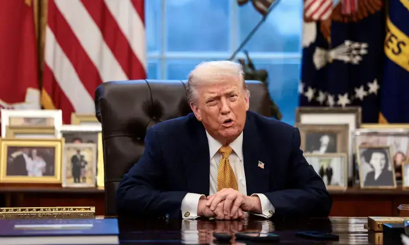US President Donald Trump is interviewed by Reuters White House correspondent Steve Holland (not pictured) during an exclusive interview in the Oval Office in the White House in Washington, DC, US on January 14, 2026. &mdash; Reuters/File