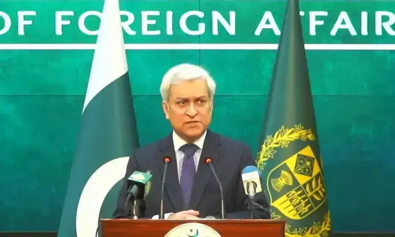 Foreign Office Spokesperson Tahir Andrabi addresses his weekly press briefing on December 5, 2025. &mdash; screengrab