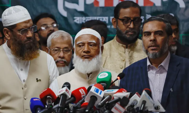 Shafiqur Rahman, Ameer of Jamaat-e-Islami Bangladesh, attends a press conference following the 13th general election, in Dhaka, Bangladesh on February 12, 2026. &mdash; Reuters