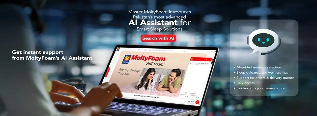 Master MoltyFoam sets a new benchmark with Pakistan’s most advanced AI Sleep Assistant Master MoltyFoam sets a new benchmark with Pakistan’s most advanced AI Sleep Assistant