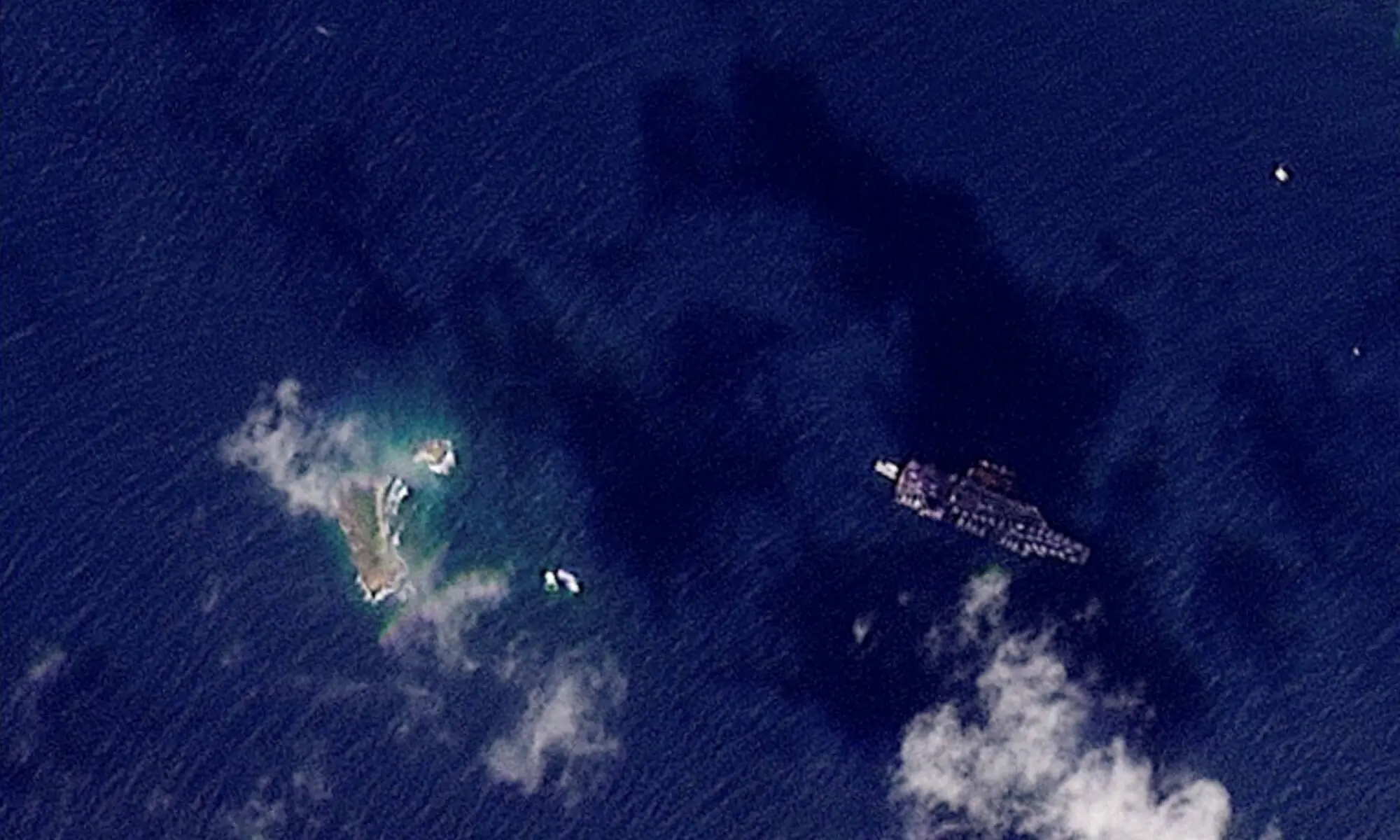 A satellite image shows the USS Gerald R. Ford off the coast of St Thomas Island, US Virgin Islands, January 25, 2026. &mdash; Reuters/Planet Labs