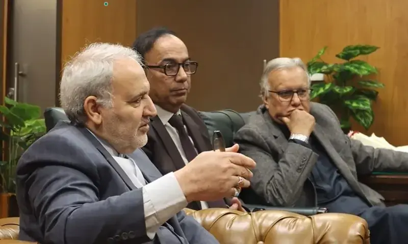 Iran&rsquo;s envoy to Pakistan, Reza Amiri Moghadam during his visit to the National Rahmatul-lil-Alameen Authority on January 15. &mdash; Screengrab from video via author