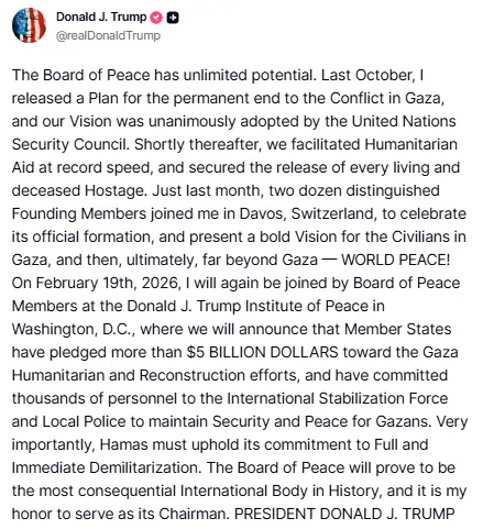 Board of Peace members have committed ‘thousands of personnel’ to Gaza force: Trump Board of Peace members have committed ‘thousands of personnel’ to Gaza force: Trump