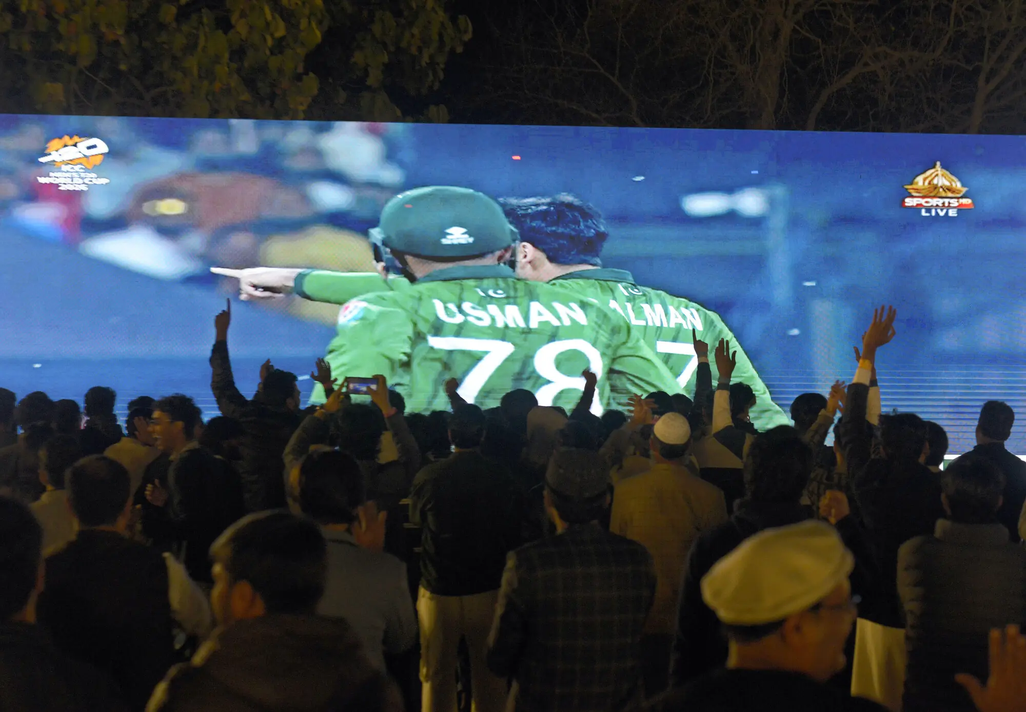 A photo from the Pakistan-India match screening in Islamabad on February 15. &mdash; Mohammad Asim/White Star