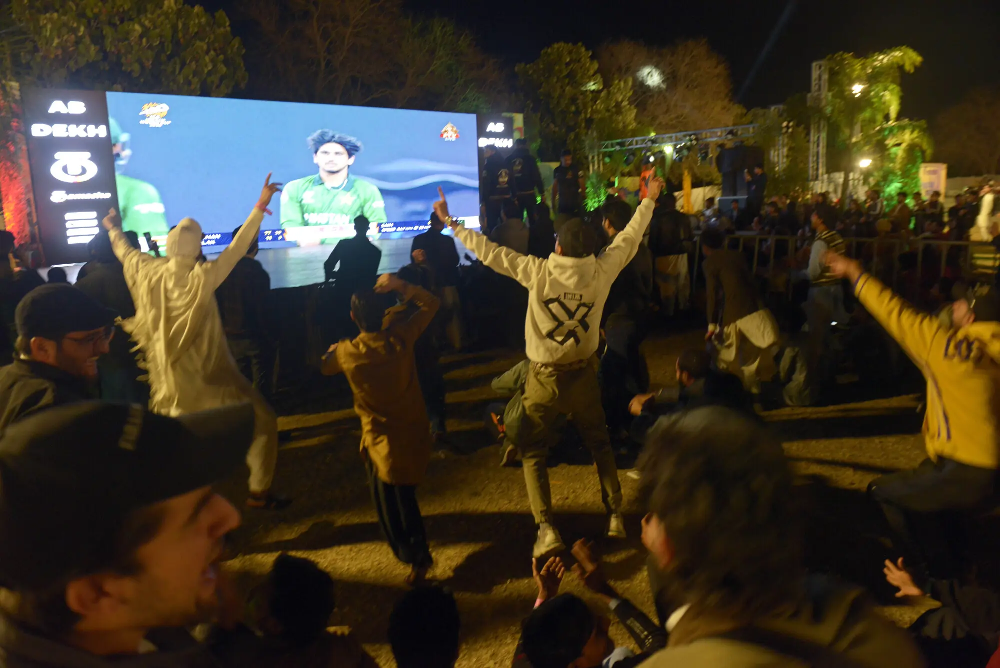 A photo from the Pakistan-India match screening in Islamabad on February 15. &mdash; Mohammad Asim/White Star