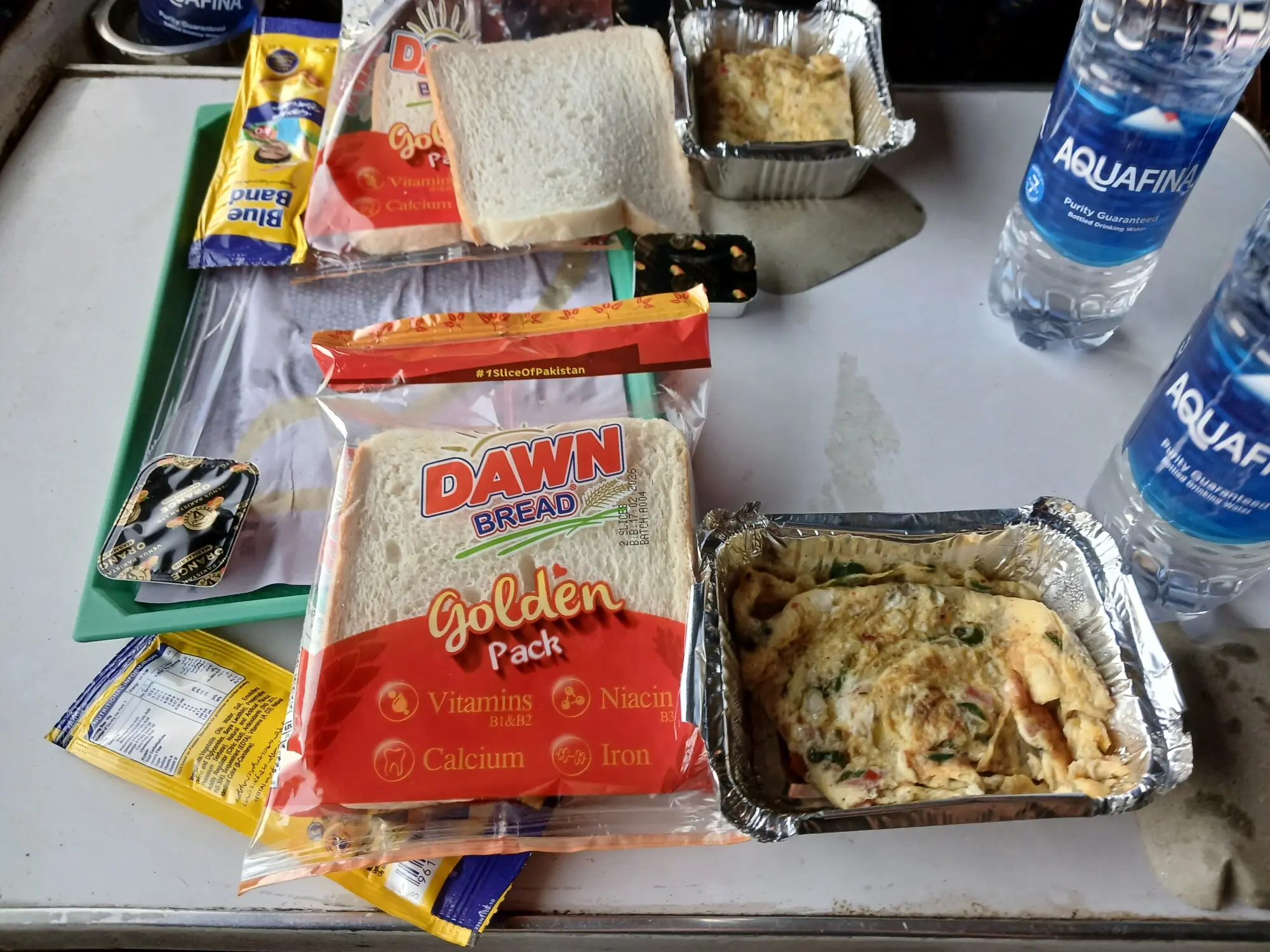 Breakfast on the train.