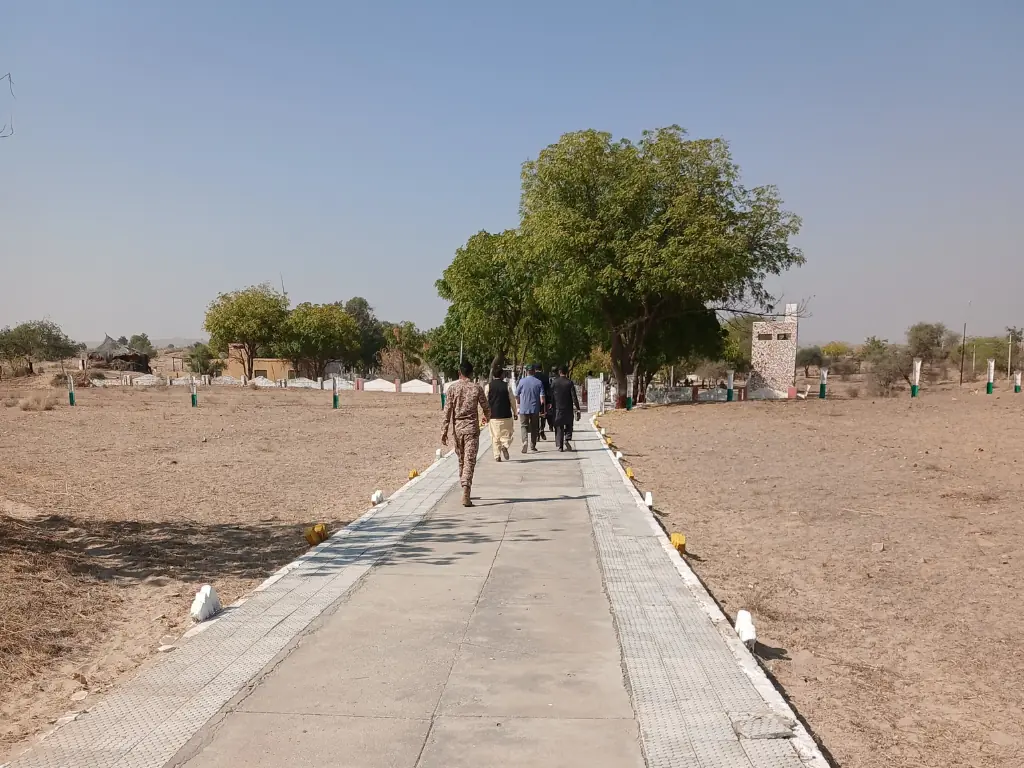  The path leading to the meeting point from the border &mdash; we were prohibited from photographing anything in the opposite direction. 