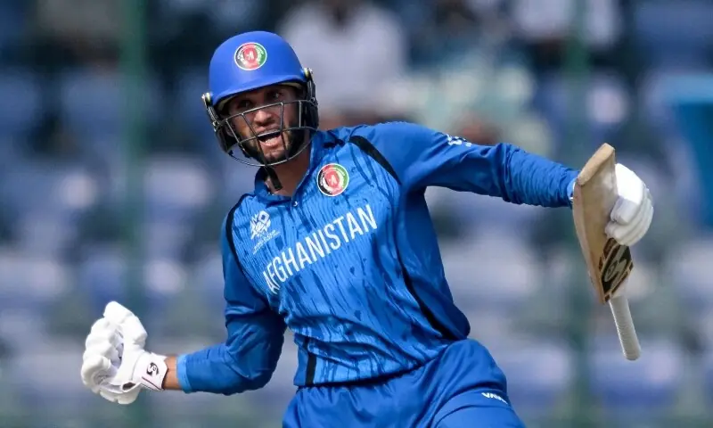 Afghanistan&rsquo;s Azmatullah Omarzai celebrates his team&rsquo;s win at the end of the 2026 ICC Men&rsquo;s T20 Cricket World Cup group stage match between Afghanistan and the United Arab Emirates at the Arun Jaitley Stadium in New Delhi on February 16, 2026. &mdash;AFP