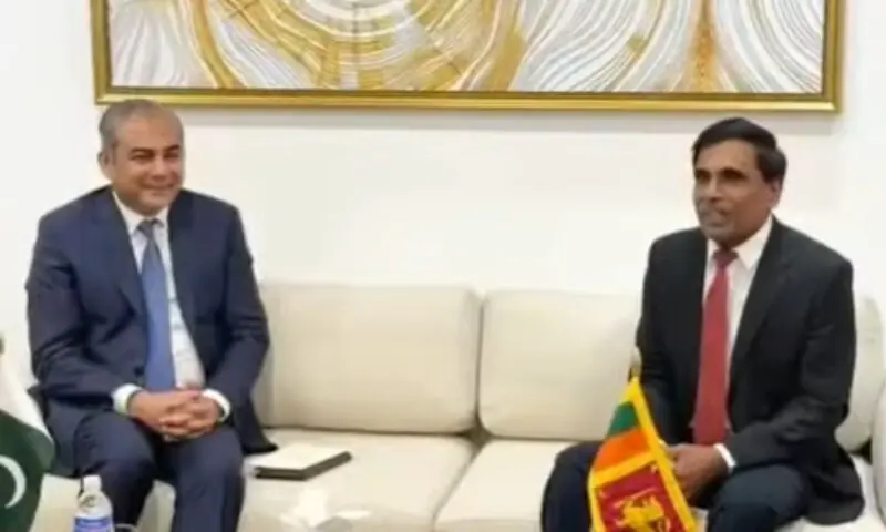 Interior Minister Mohsin Naqvi meets his Sri Lankan counterpart, Minister of Public Security Ananda Wijepala, in Colombo on Monday. — Screenshot via Radio Pakistan/Instagram Interior Minister Mohsin Naqvi meets his Sri Lankan counterpart, Minister of Public Security Ananda Wijepala, in Colombo on Monday. — Screenshot via Radio Pakistan/Instagram