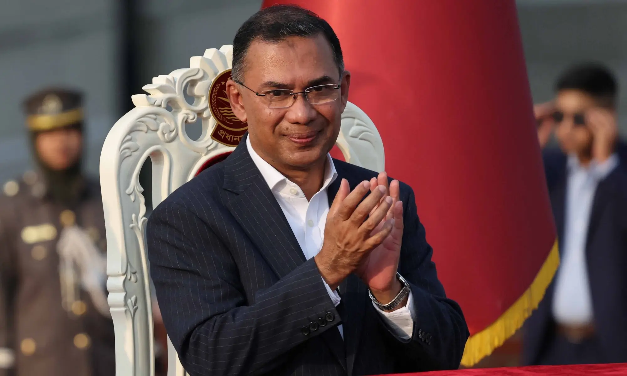 Bangladesh’s newly sworn in Prime Minister Tarique Rahman claps during an oath-taking ceremony at the South Plaza of the parliament building, following BNP’s landslide victory in the national polls, in Dhaka, Bangladesh, February 17, 2026. — Reuters Bangladesh’s newly sworn in Prime Minister Tarique Rahman claps during an oath-taking ceremony at the South Plaza of the parliament building, following BNP’s landslide victory in the national polls, in Dhaka, Bangladesh, February 17, 2026. — Reuters