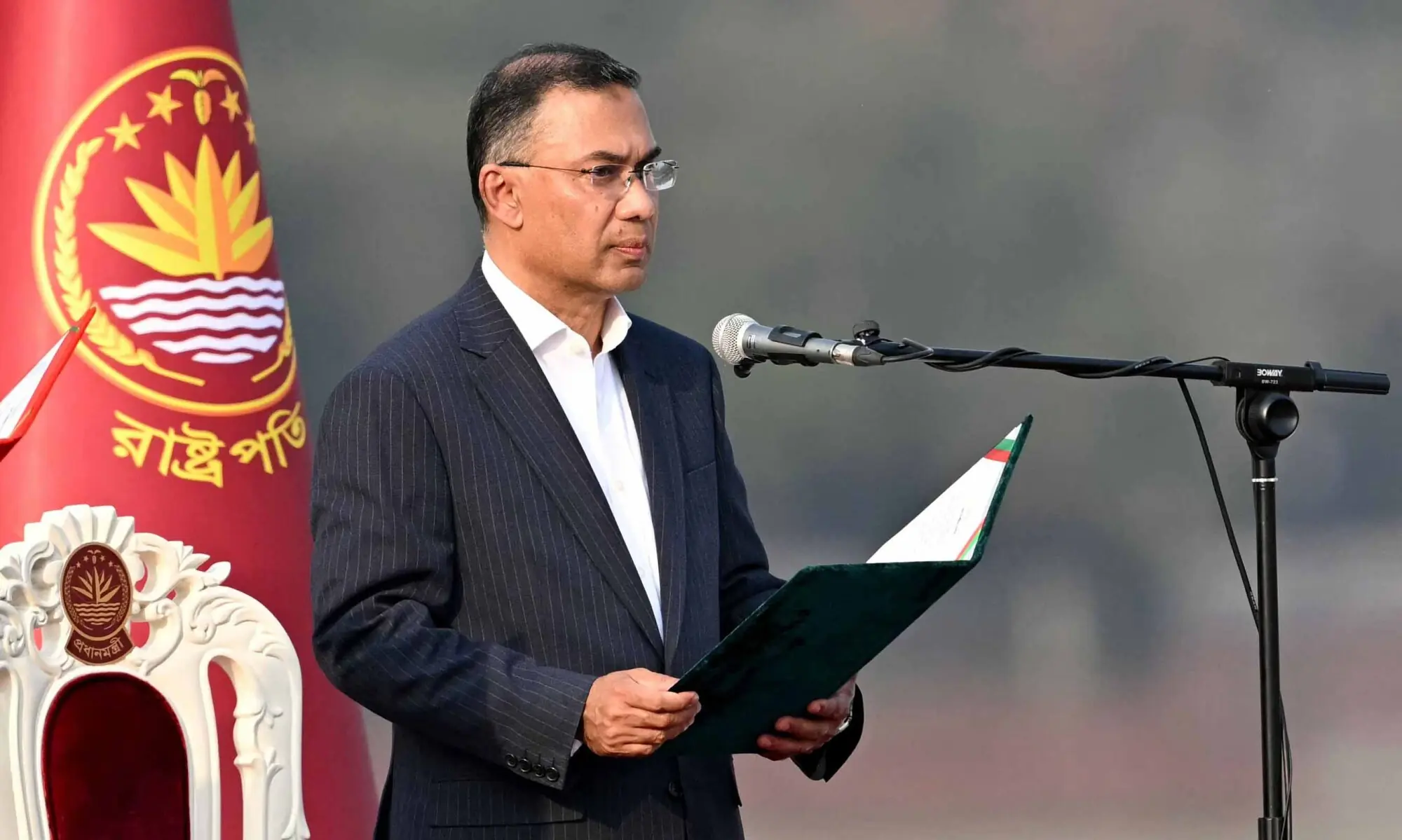 Bangladesh Nationalist Party (BNP) chairman Tarique Rahman takes oath as prime minister during a swearing-in ceremony at the National Parliament building in Dhaka on February 17, 2026. — AFP Bangladesh Nationalist Party (BNP) chairman Tarique Rahman takes oath as prime minister during a swearing-in ceremony at the National Parliament building in Dhaka on February 17, 2026. — AFP