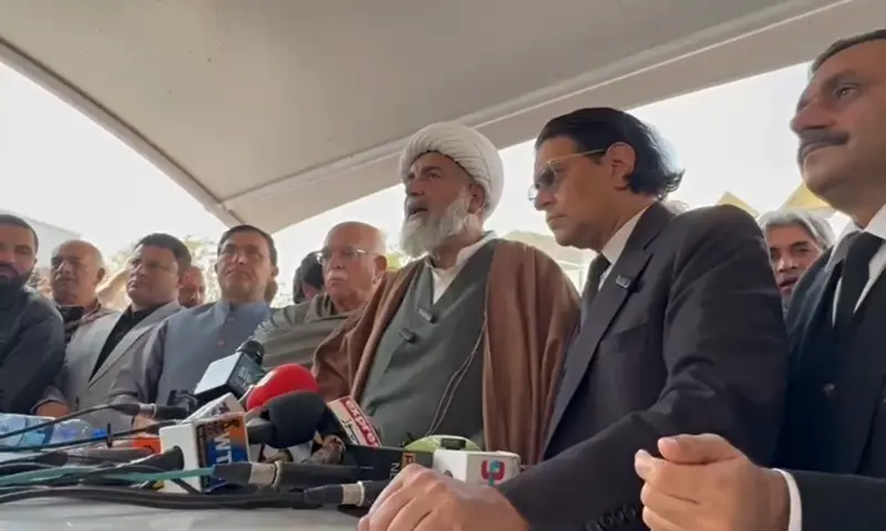 TTAP leaders address a press conference in Islamabad on Feb 18, 2026. &mdash; screngrab from video via Ikram Junaidi