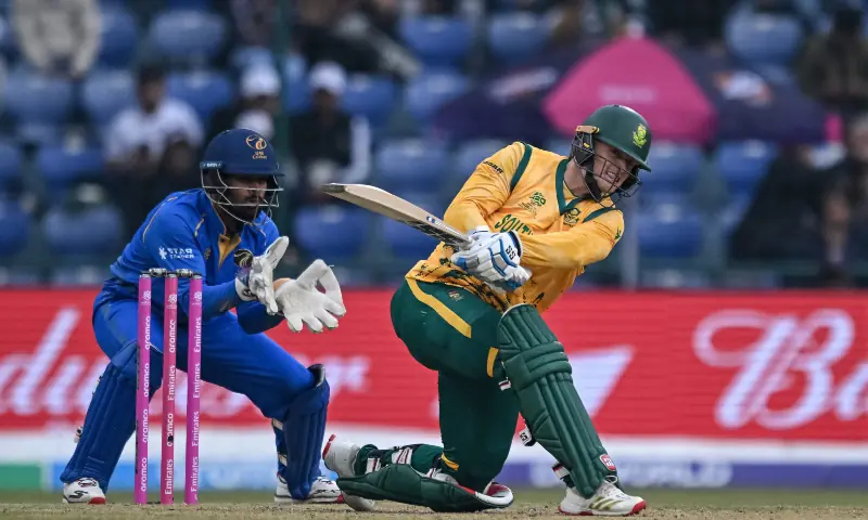 South Africa&rsquo;s Ryan Rickelton (R) plays a shot during the 2026 ICC Men&rsquo;s T20 Cricket World Cup group stage match between South Africa and United Arab Emirates at the Arun Jaitley Stadium in New Delhi on February 18, 2026. &mdash; AFP