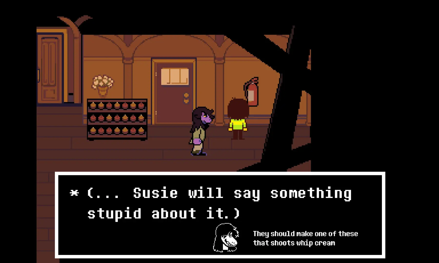 Examining a fire extinguisher. &mdash; screengrab by author