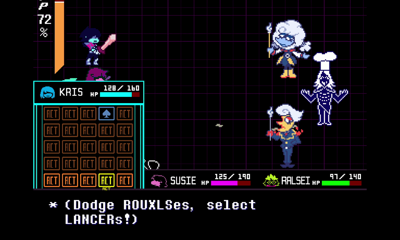  A battle that turns its own interface into a game. &mdash; GIF by author 