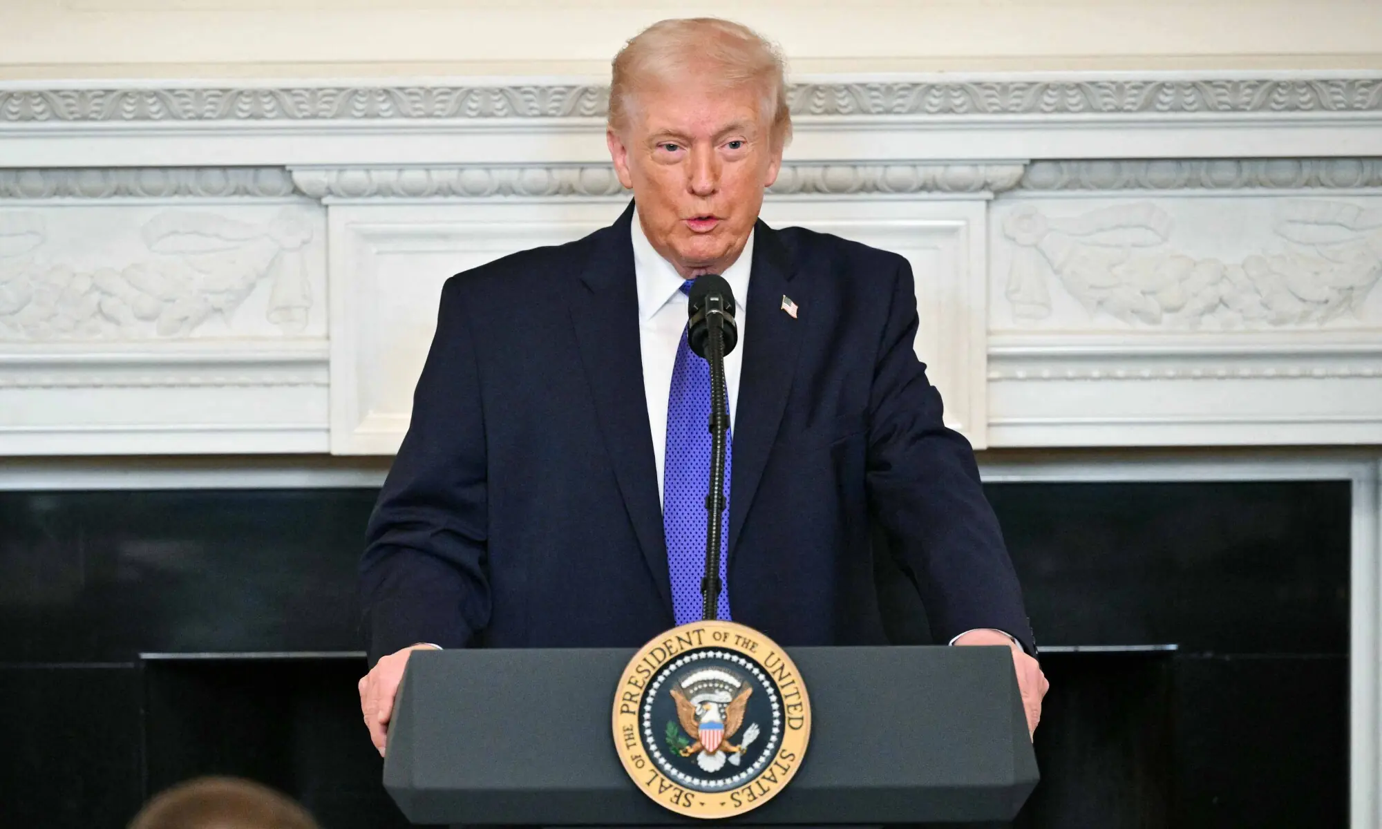 US President Donald Trump speaks during a Working Breakfast with Governors at the White House in Washington, DC on February 20, 2026. &mdash; AFP