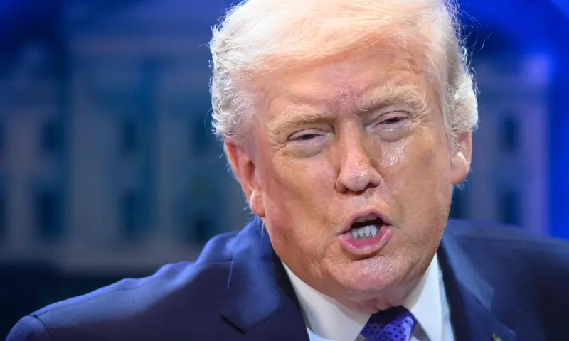 US President Donald Trump speaks during a press conference in the Brady Press Briefing Room of the White House in Washington, DC, on February 20, 2026. &mdash; AFP