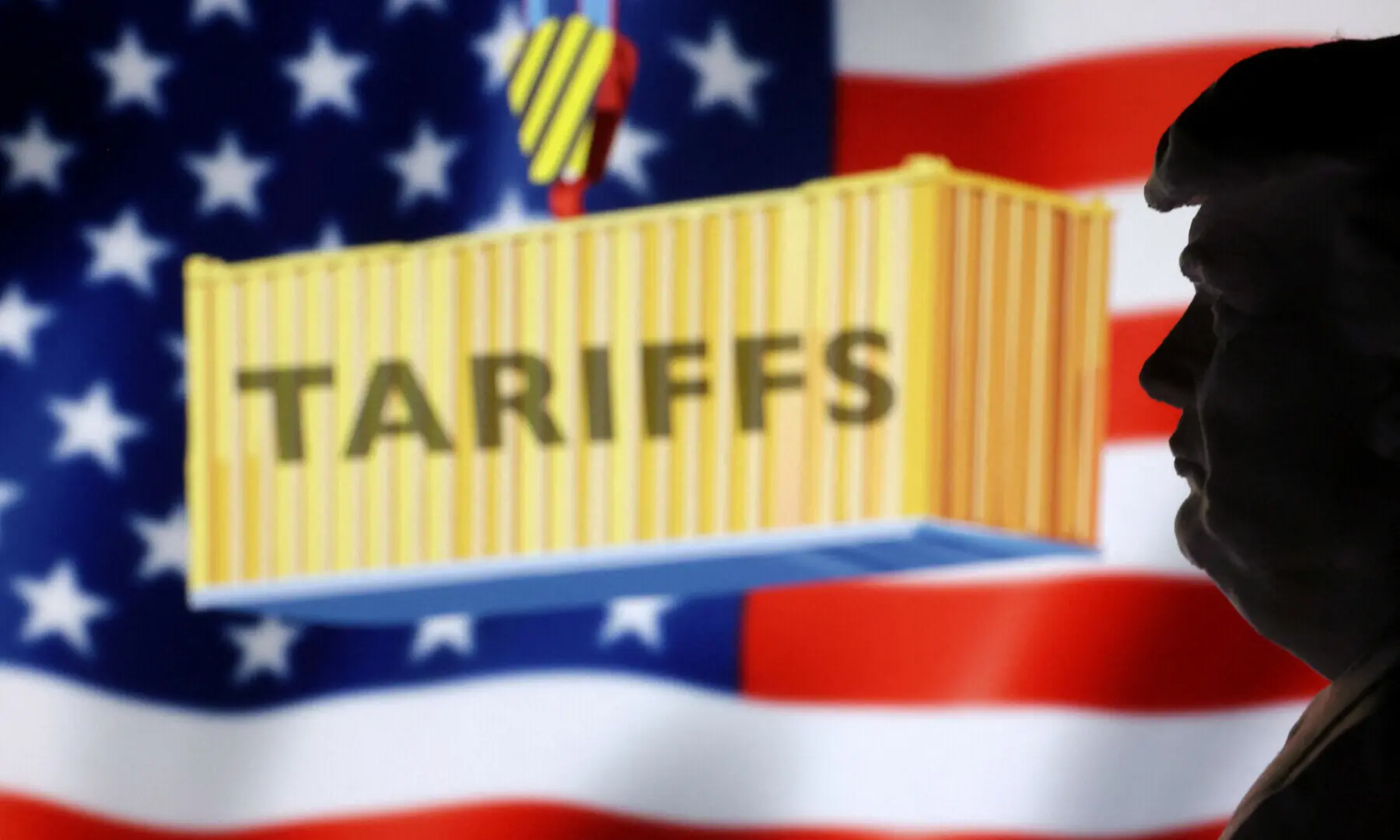 A 3D-printed miniature model of US President Donald Trump, the US flag and word &ldquo;tariffs&rdquo; are seen in this illustration taken on April 2, 2025. &mdash; Reuters/File