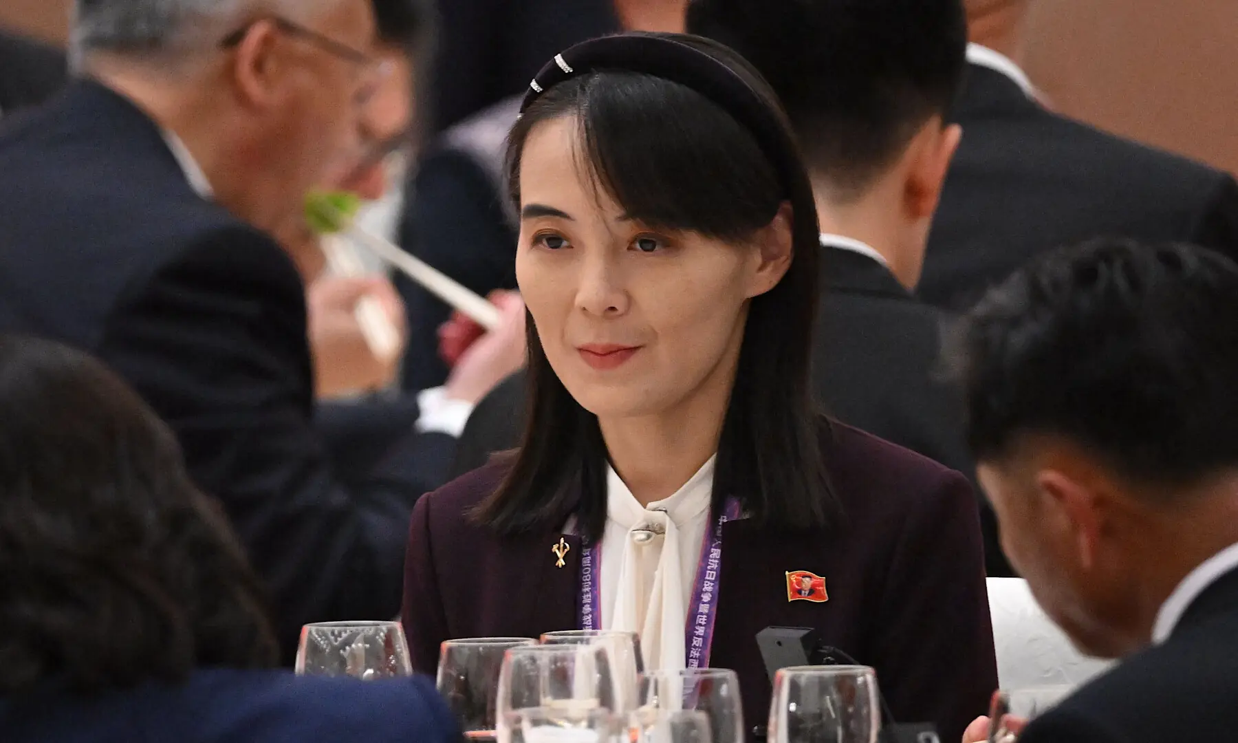 Kim Yo Jong, sister of North Korea&rsquo;s leader Kim Jong Un, attends a reception in the Great Hall of People following a military parade marking the 80th anniversary of victory over Japan and the end of World War II, in Beijing on Sept 3, 2025. &mdash; AFP/File