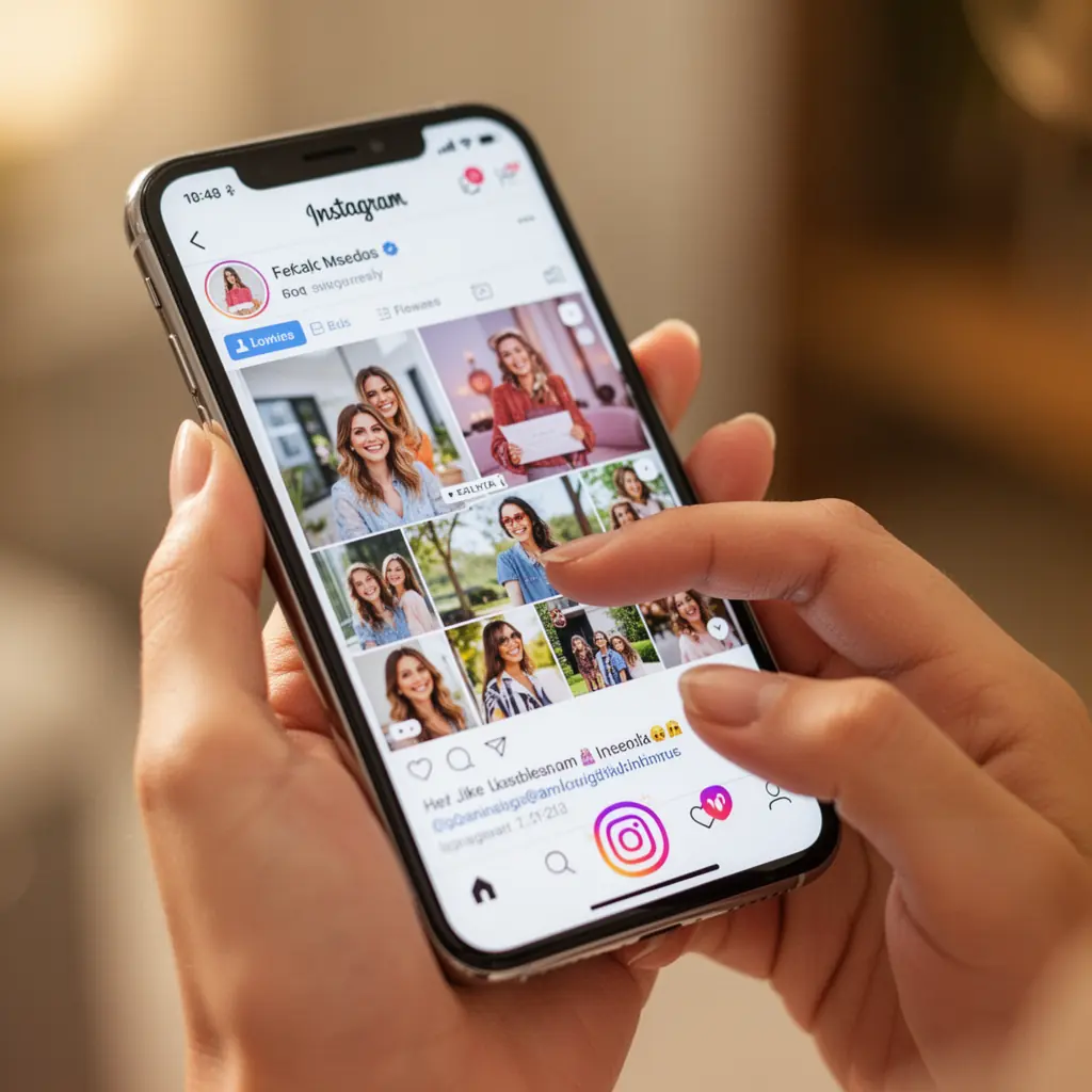 A person scrolling through their Instagram feed. — Canva AI