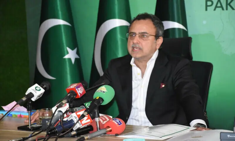 Power Minister Awais Leghari addresses a news conference on December 28th, 2024. — PID/File Power Minister Awais Leghari addresses a news conference on December 28th, 2024. — PID/File