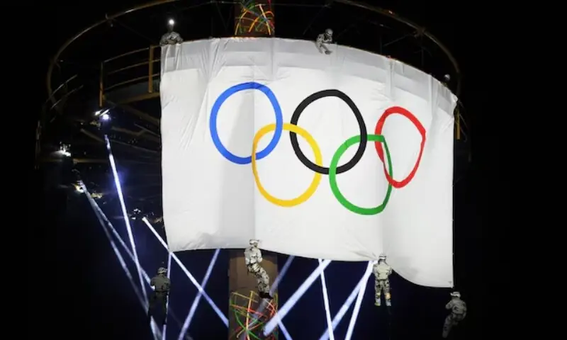 Olympic flag arrives in France - Albertville, France - February 23, 2026 Military personnel display the Olympic flag during the event. —Reuters Olympic flag arrives in France - Albertville, France - February 23, 2026 Military personnel display the Olympic flag during the event. —Reuters
