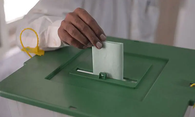 A file photo of a person casting a ballot. &mdash; Dawn/File