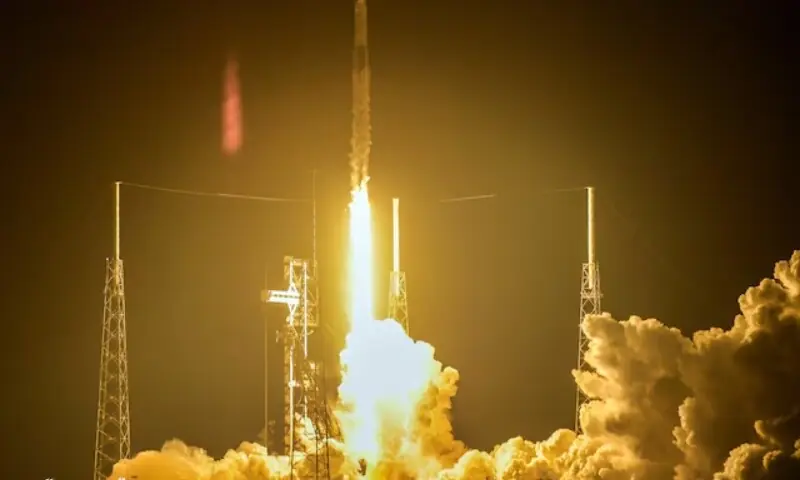 A SpaceX Falcon 9 rocket and Dragon spacecraft lifts off on NASA&rsquo;s Crew-12 mission to the International Space Station, carrying NASA astronauts Jessica Meir and Jack Hathaway. &mdash;Reuters/File